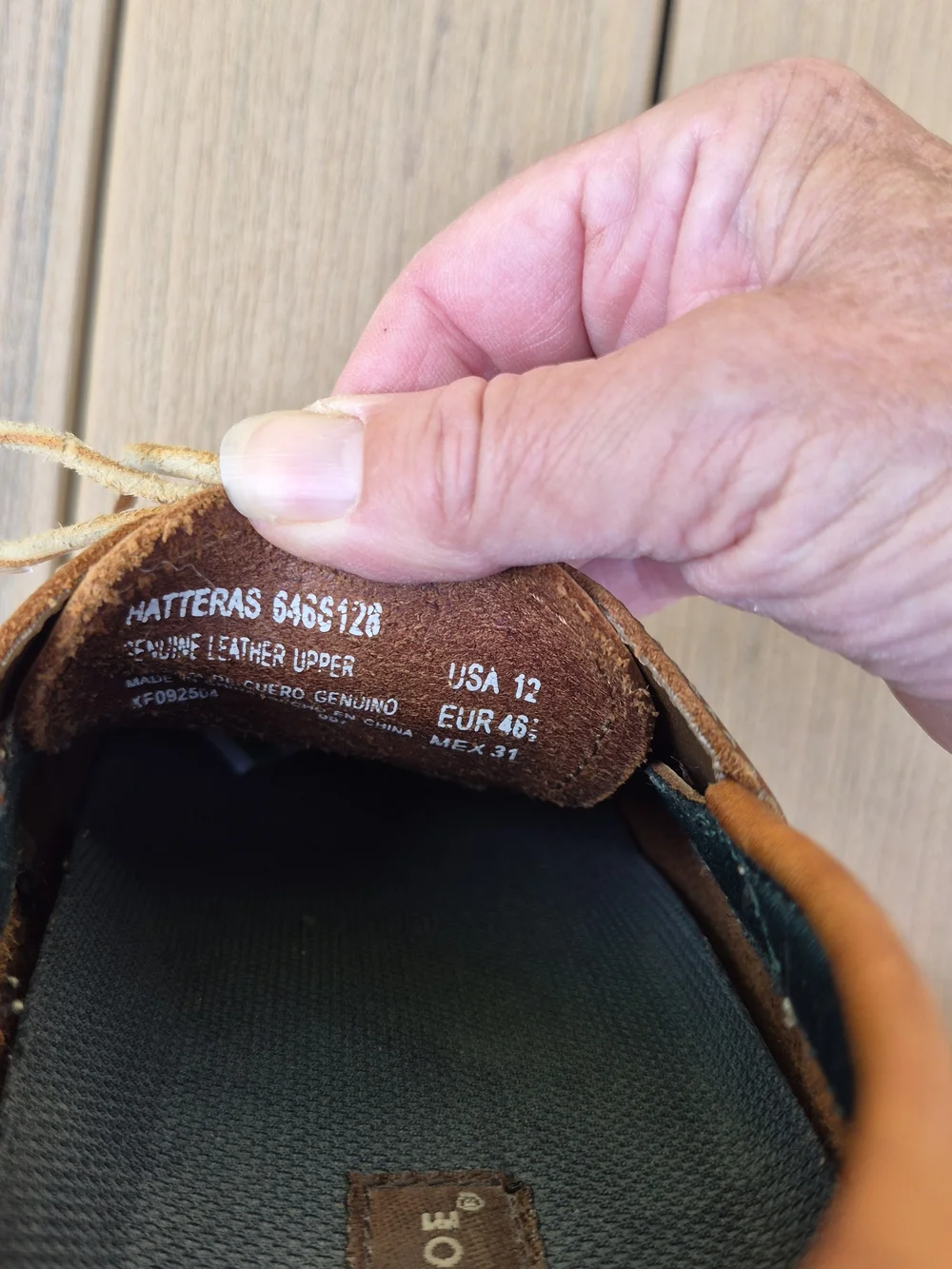 Men’s Brown Leather Boat Shoes with Rawhide Laces - 12
